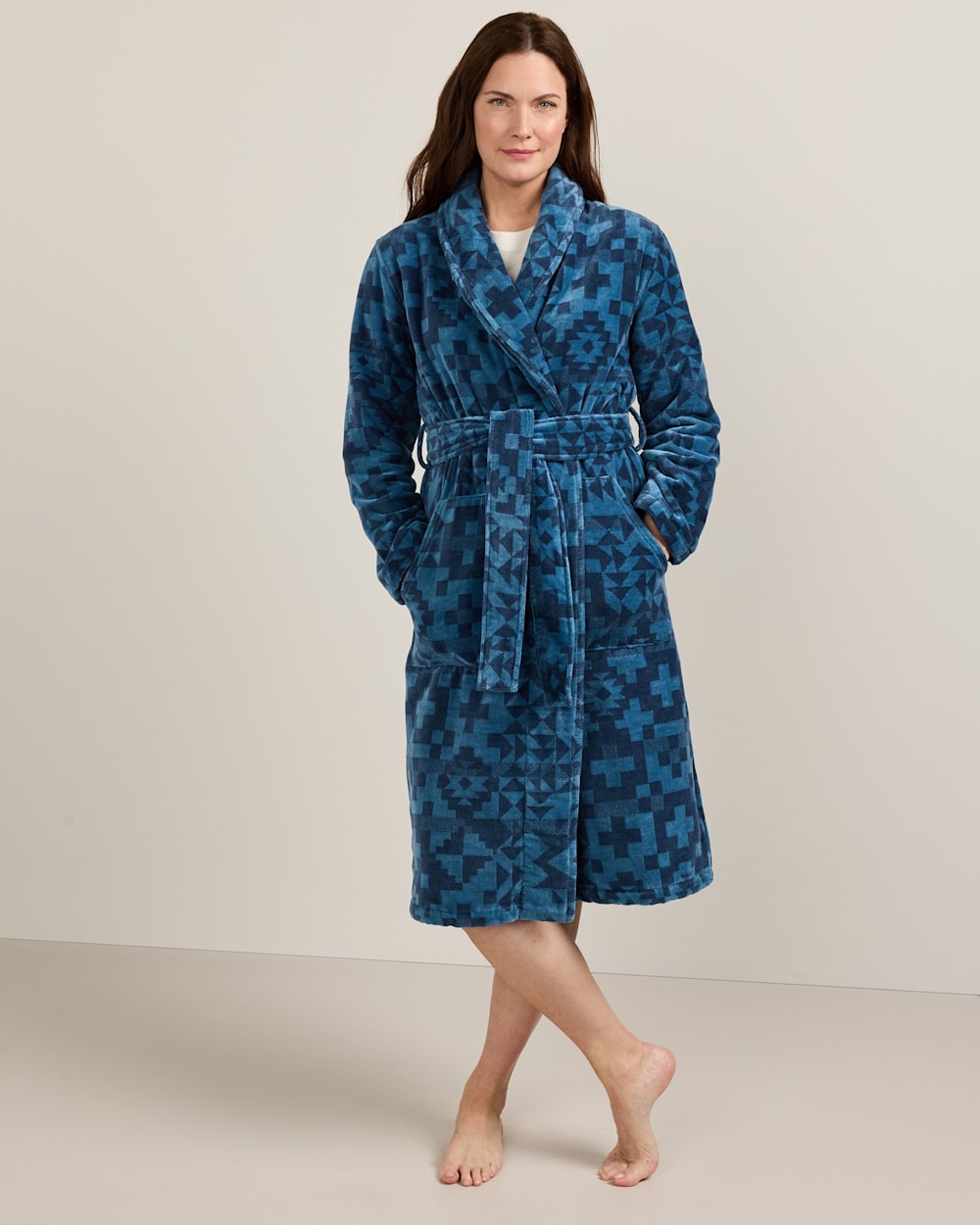 Women's Blue Ridge Cotton Terry Velour Bathrobe - Pendleton Everyday
