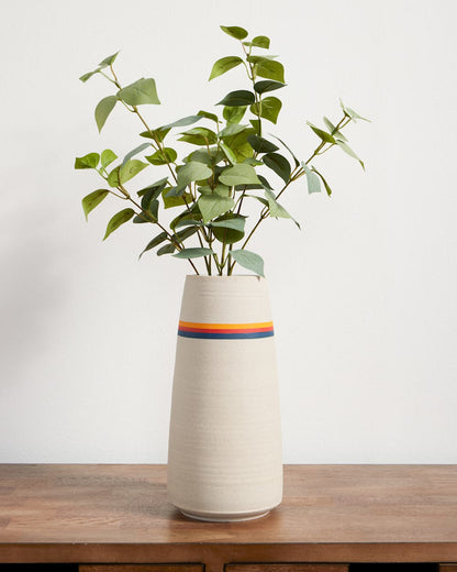 Handmade Stoneware & Wood Stem Vase - Pendleton Great Value