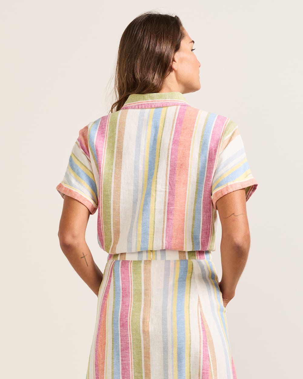 Women's Short-Sleeve Stripe Linen Shirt - Pendleton Special Offer
