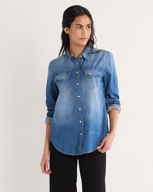 Women's Chambray Gambler Shirt - Western Style - Pendleton Featured