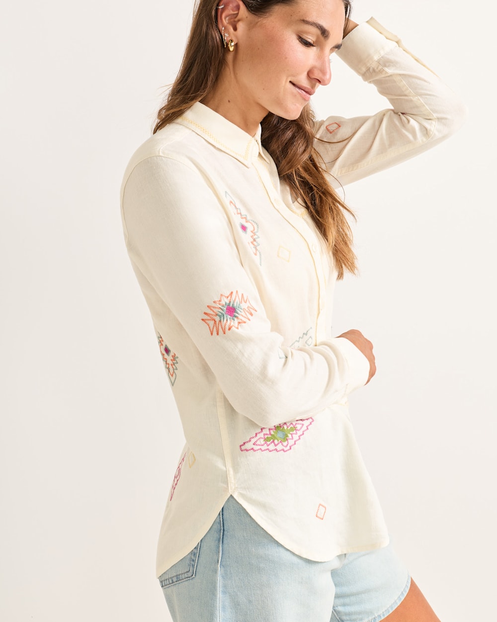 Women's Embroidered Perfect One Pocket Shirt - Pendleton Quality