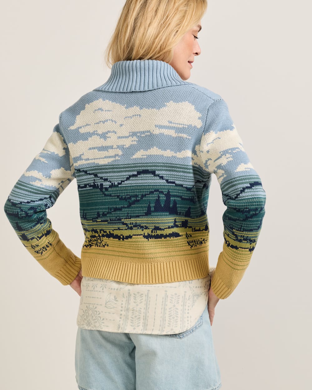 Shop Women's Big Sky Cotton Graphic Cardigan Sweater - Pendleton Quality