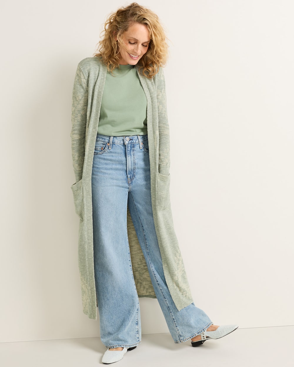Shop Women's Long Textured Open Duster Cardigan Sweater - Pendleton Hot Sale