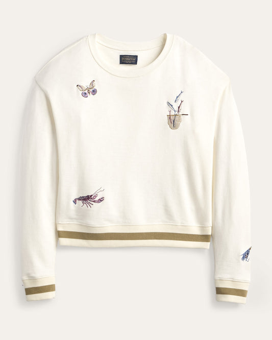 Shop Women's Lakeside Embroidered French Terry Pullover - Pendleton Latest
