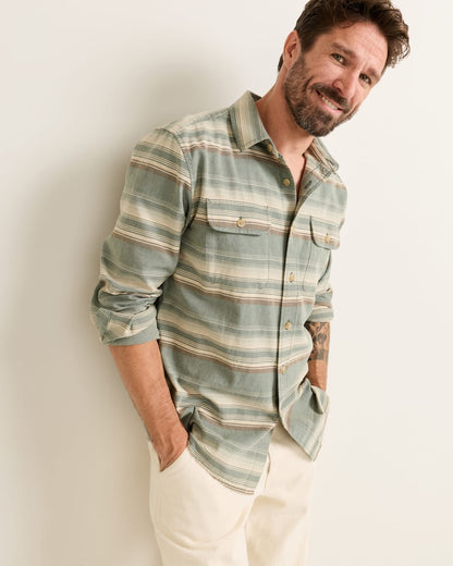 Shop Men's Long-Sleeve Stripe Beach Shack Cotton Shirt - Pendleton Deals