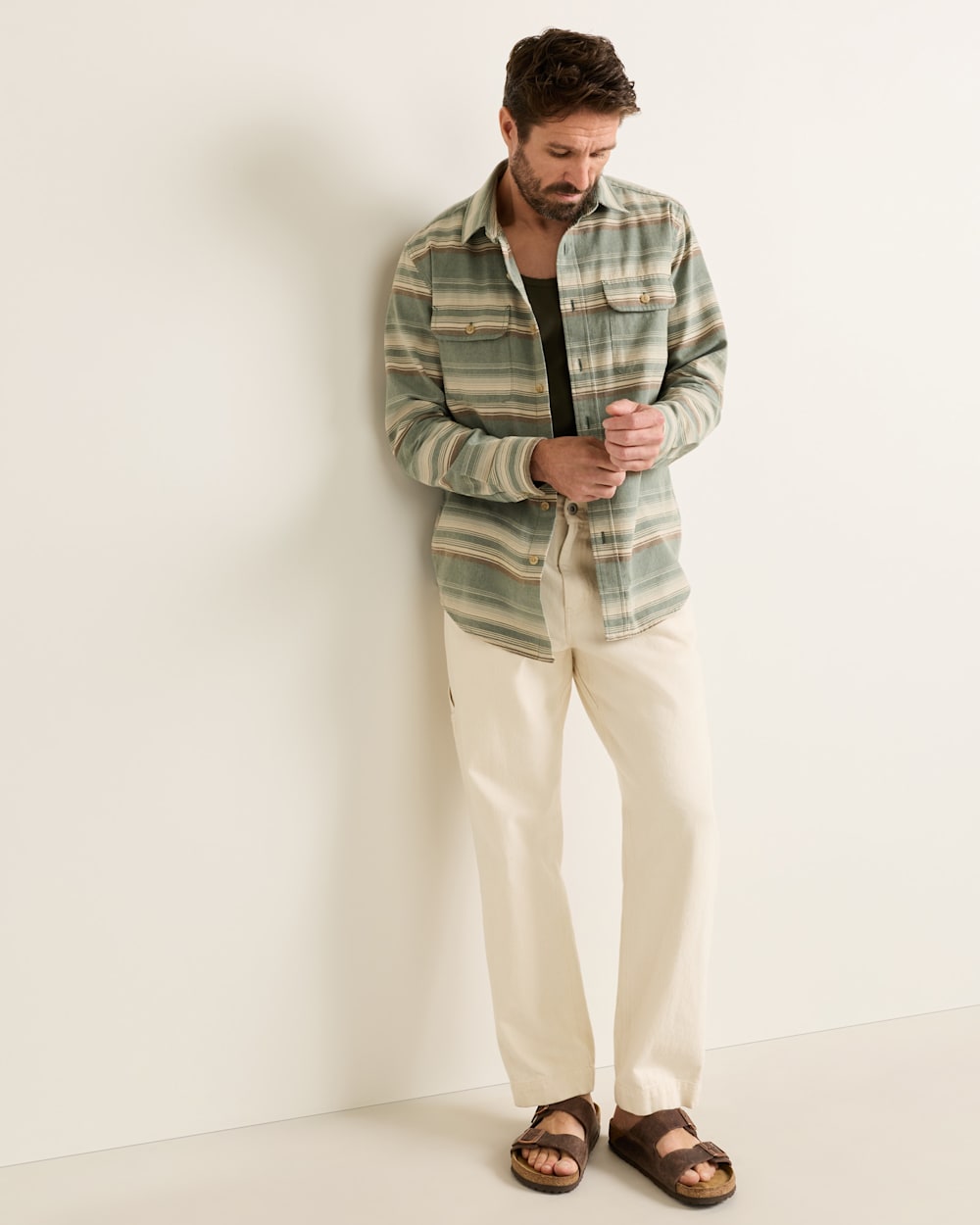 Shop Men's Long-Sleeve Stripe Beach Shack Cotton Shirt - Pendleton Deals