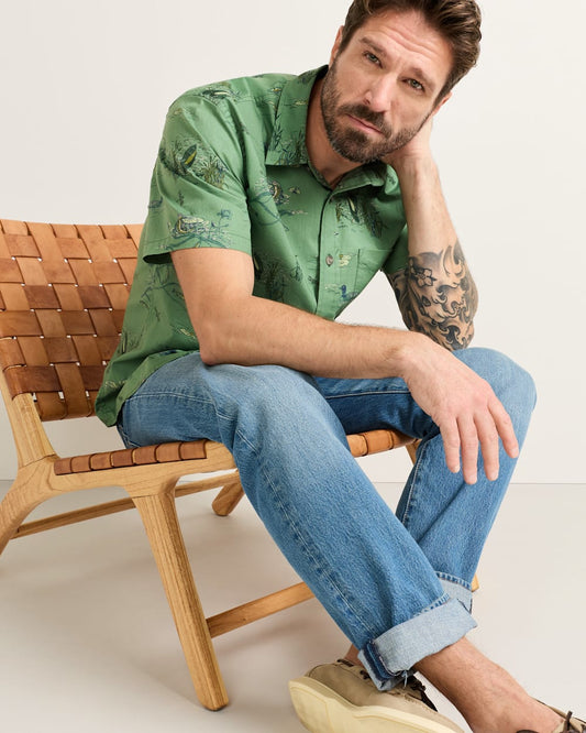 Shop Men's Short-Sleeve Shoreline Print Cotton Shirt - Pendleton Featured