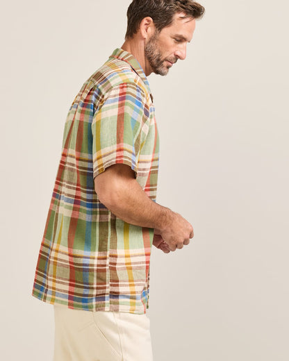 Men's Short-Sleeve Plaid Aloha Linen Camp Shirt - Pendleton Value
