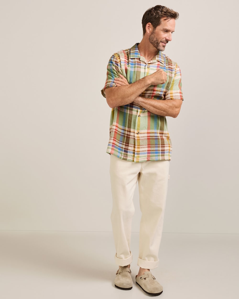 Men's Short-Sleeve Plaid Aloha Linen Camp Shirt - Pendleton Value