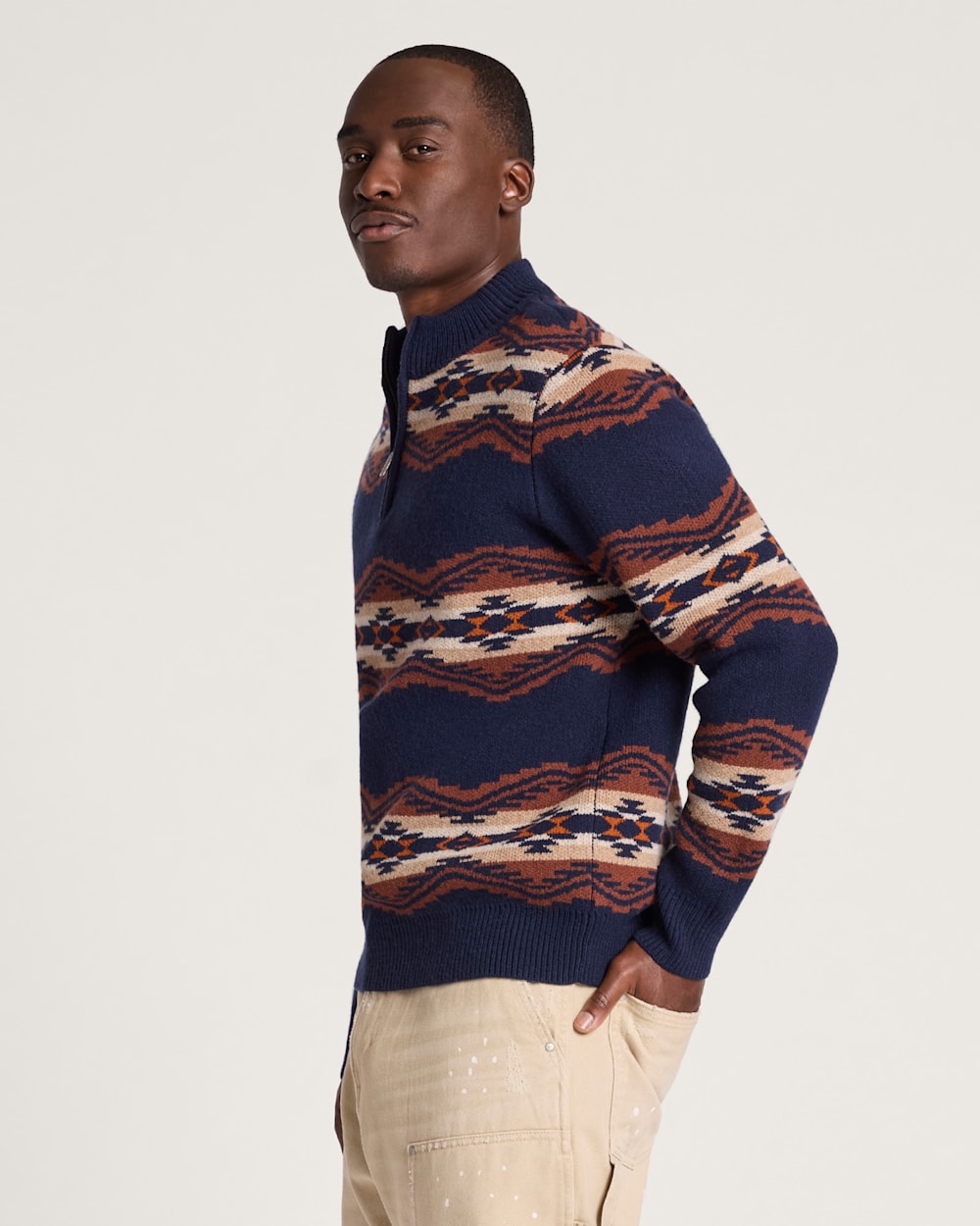 Shop Men's Tumalo Ridge Lambswool Quarter-Zip Sweater in Sweaters - Pendleton Value