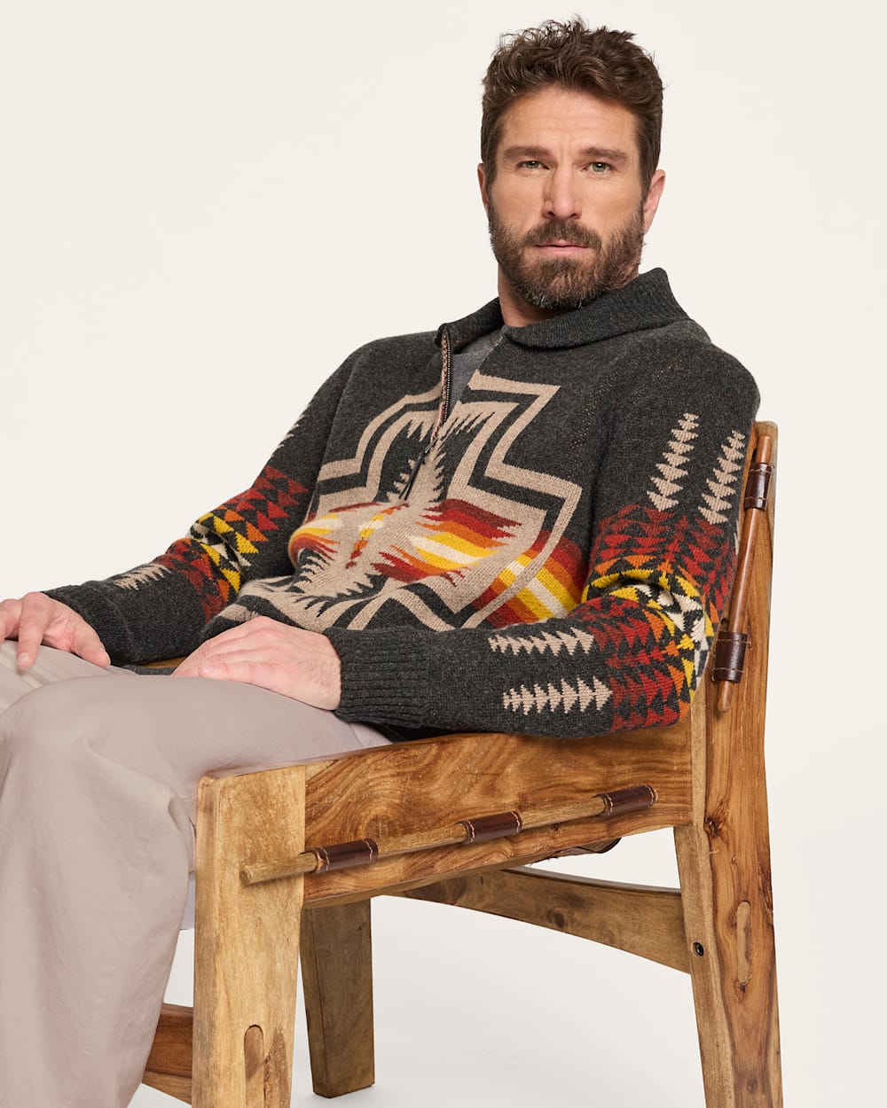 Stay Stylish and Cozy in Men's Harding Zip Lambswool Cardigan - Pendleton Quality