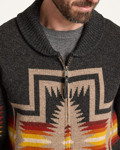 Stay Stylish and Cozy in Men's Harding Zip Lambswool Cardigan - Pendleton Quality