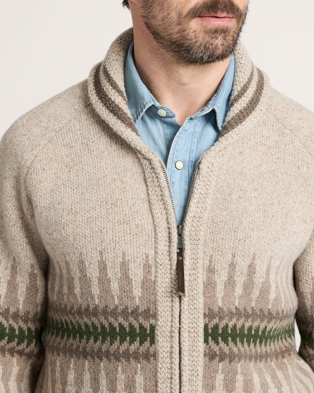 Buy Men's Sawtooth Buck Lambswool Zip Cardigan Sweater - Pendleton Hot Sale