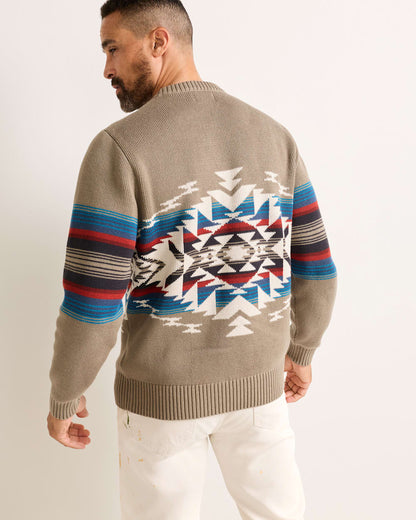 Shop Men's Long-Sleeve Bridge Creek Pattern Cotton Sweater - Pendleton Best Seller