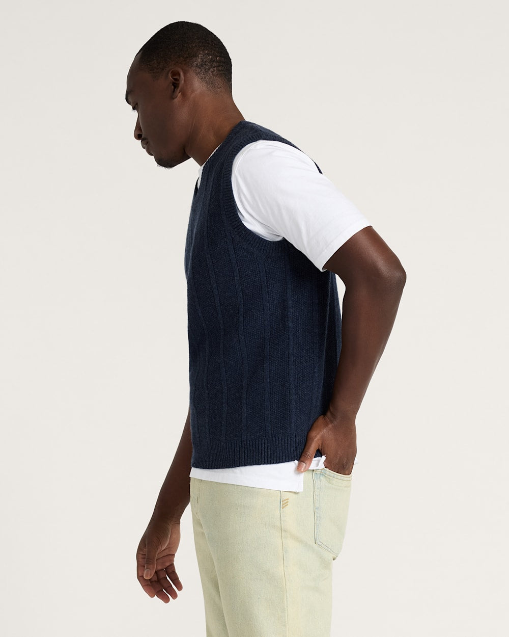Shop Men's Mixed Stitch Merino Vest in Sweaters - Pendleton Smart Buy