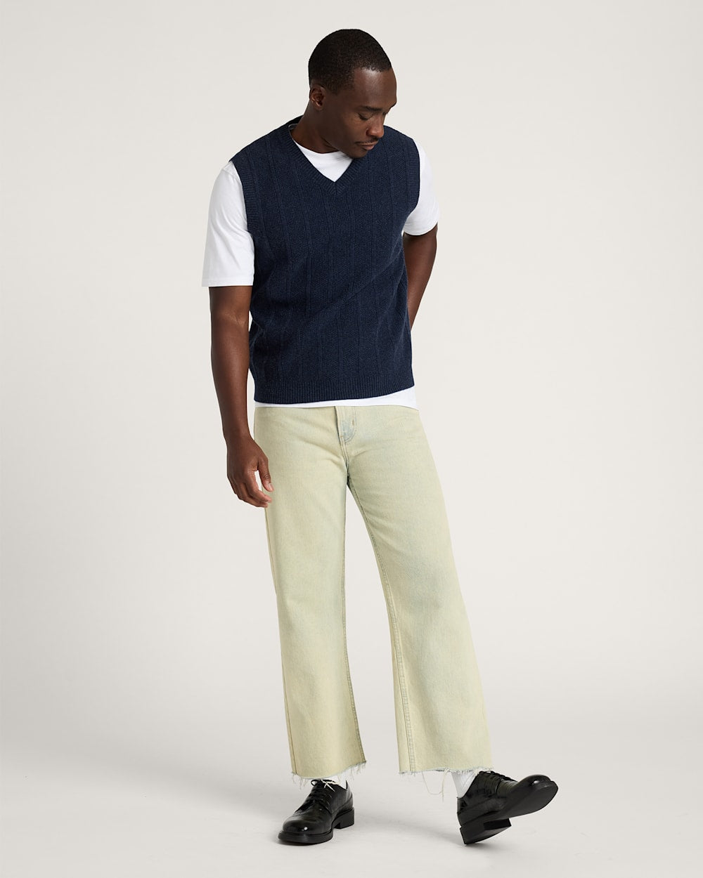Shop Men's Mixed Stitch Merino Vest in Sweaters - Pendleton Smart Buy