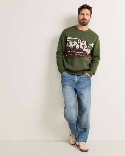 Shop Men's Lake Scene Cotton Pullover Long-Sleeve Sweater - Pendleton Best Seller