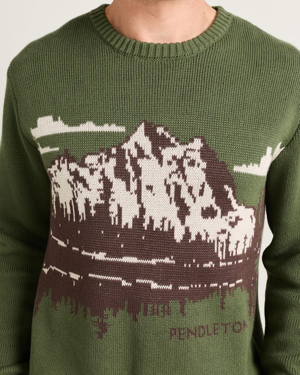 Shop Men's Lake Scene Cotton Pullover Long-Sleeve Sweater - Pendleton Best Seller