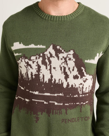 Shop Men's Lake Scene Cotton Pullover Long-Sleeve Sweater - Pendleton Best Seller
