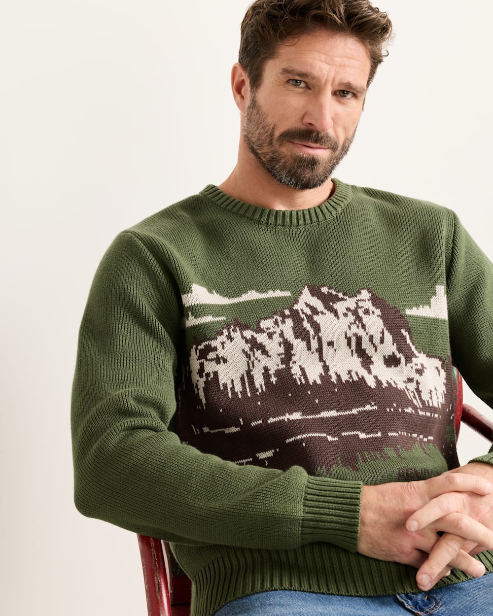 Shop Men's Lake Scene Cotton Pullover Long-Sleeve Sweater - Pendleton Best Seller