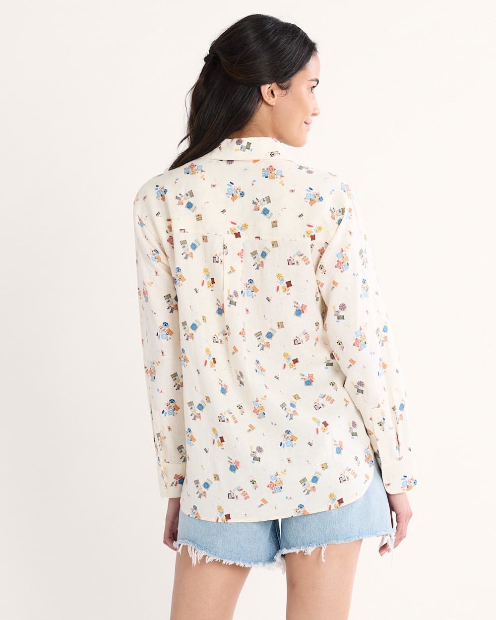 Shop Women's Beach Print Coastal Linen Shirt Lightweight and Stylish - Pendleton Great Value