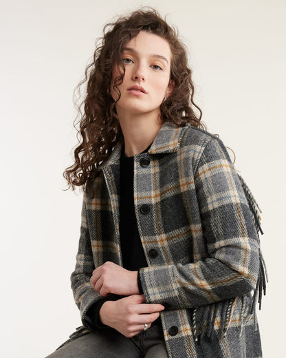 Shop Women's Plaid Jolene Wool Fringed Jacket - Pendleton Featured