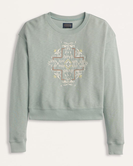 Shop Women's Cotton Embroidered French Terry Pullover - Pendleton Smart Buy