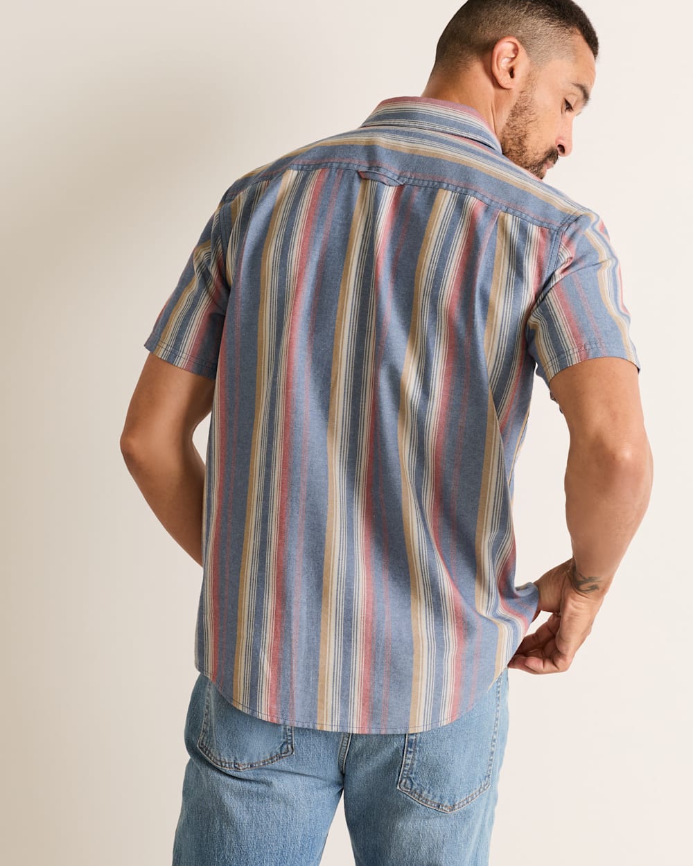 Shop Men's Short-Sleeve Stripe Cotton Bayside Shirt - Pendleton Trending
