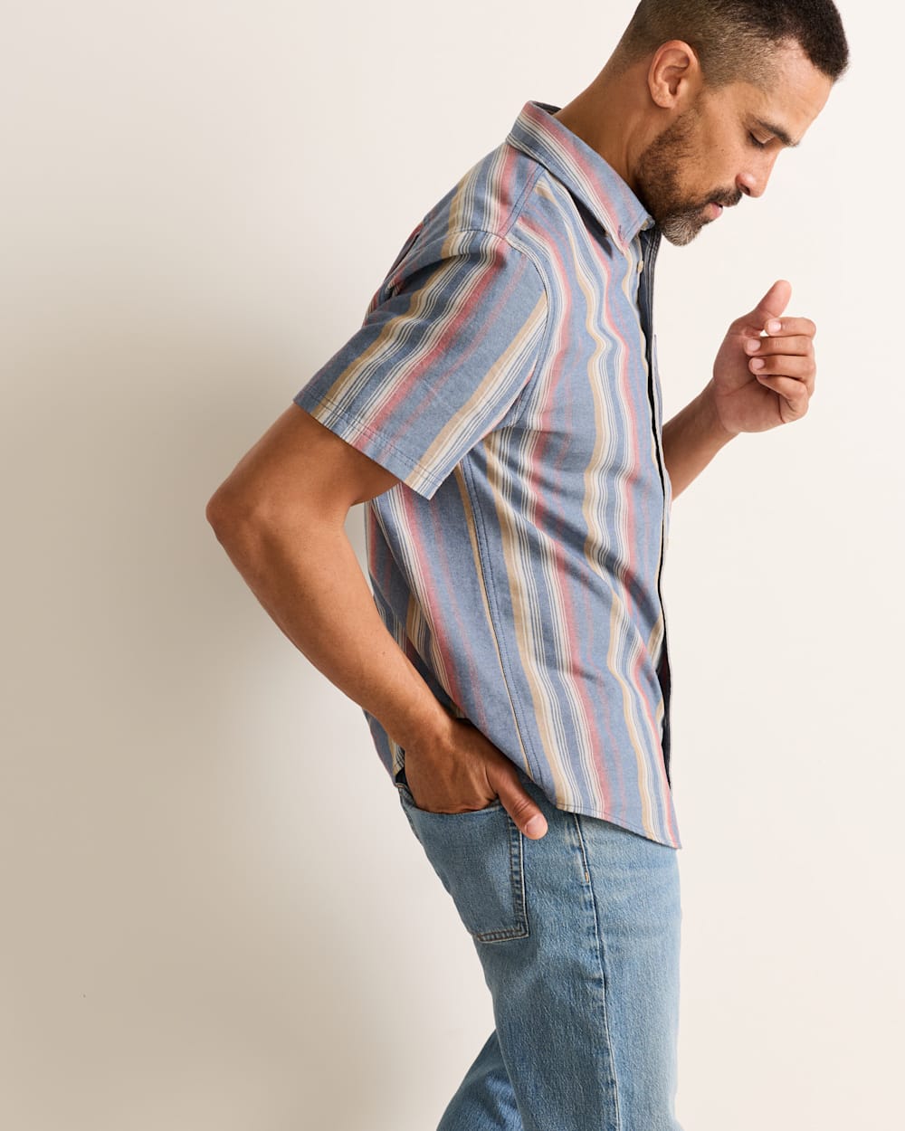 Shop Men's Short-Sleeve Stripe Cotton Bayside Shirt - Pendleton Trending