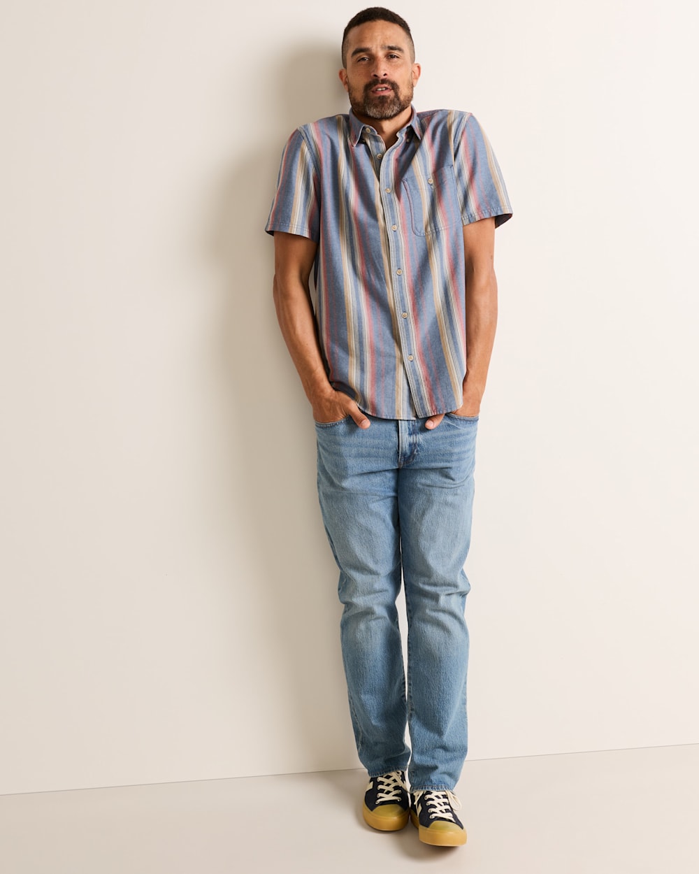 Shop Men's Short-Sleeve Stripe Cotton Bayside Shirt - Pendleton Trending