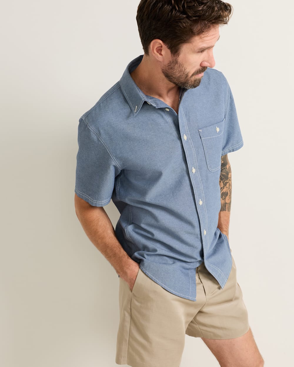 Shop Men's Short-Sleeve Cotton Twill Bayside Shirt - Pendleton Featured