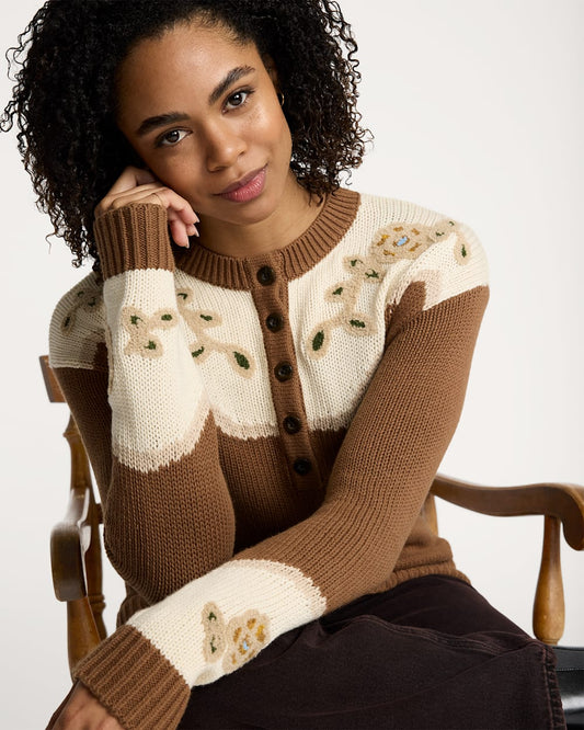 Shop Women's Western Floral Henley Sweater in Tops - Pendleton Trending